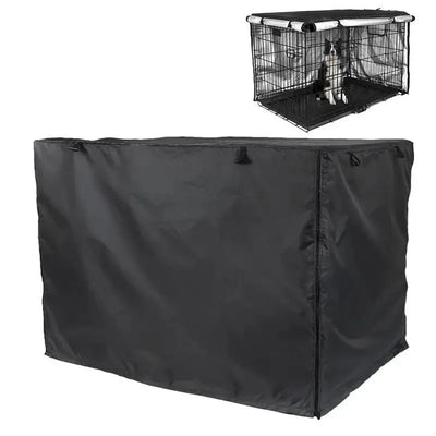 Dog Cage Cover Silver Coated Oxford Cloth Dog Kennel Cover Breathable Double Door Cage Cover Crate Cover With Ventilation