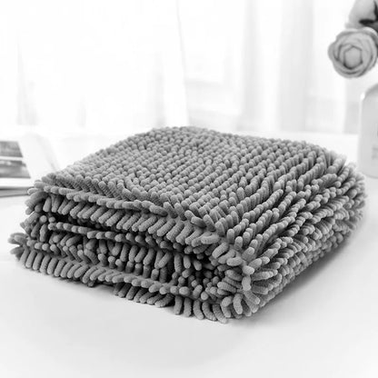 Pet Dog Towel, Super Absorbent Microfiber Towel with Hand Pockets, Quick Dry Shammy Towel Dog Bathing Supplies, Machine Washable