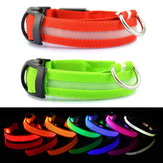 Light Up Dog Collar, Glow LED Dog Collar Flashing Night Walking Collar Waterproof for Small Medium Large Dogs