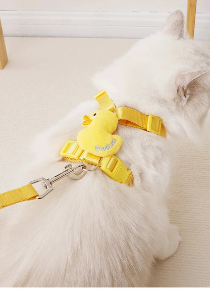 No Pull Cat Harness and Leash Set for Walking Escape Proof, Adjustable Nylon Mesh Cute Cat Harness for Cats Small Medium Dogs
