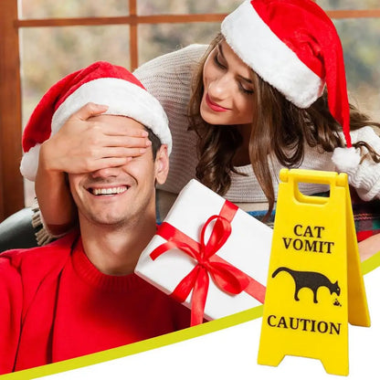 Cat Dog Vomit Caution Sign Funny Creative Dog Cat Vomit Caution Sign 3D Printed Yard Sign Cat Dog Vomit Warning Sign Board