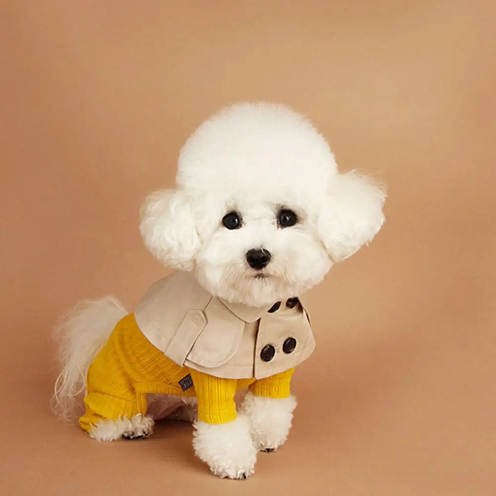 British Style Dog Winter Clothes Pet Clothes for Small Medium Dogs Teddy Chihuahua Puppy Pet Teddy Bib Windbreaker Cloak
