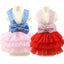 Princess Dog Dress for Small Dogs, Chihuahua Yorkie Layer Stripe Mesh Tutu Skirt Puppy Summer Clothes Pet Bowknot Dresses
