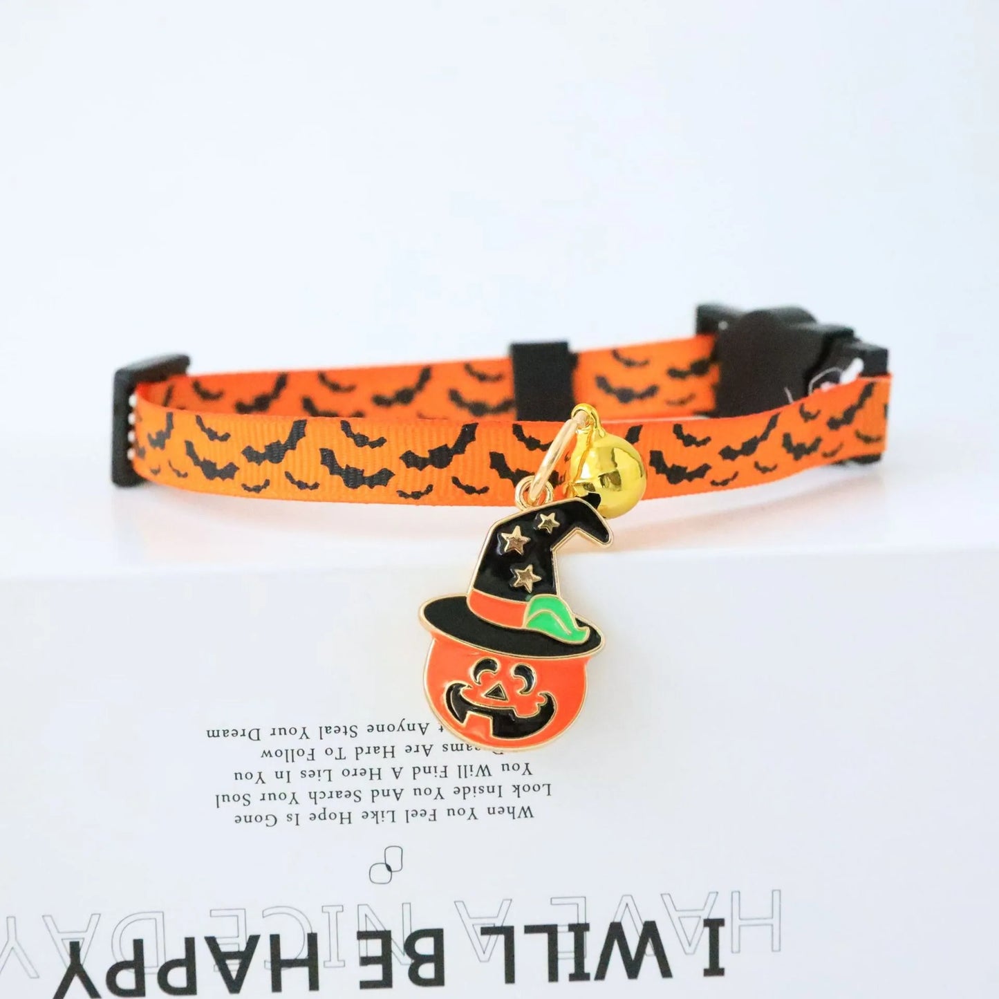Funny Cosplay Collar Accessories for Dogs Scary Halloween Printing Ghost Pumpkin Pet Neck Wear Ring Bell Cartoon Cat Necklace