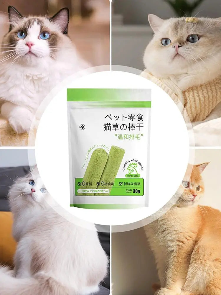 Cat Grass Sticks Grinding Rod Chew Toy Natural Grass Molar Rod Increase Appetite Hairball Removal Teeth Cleaning Teeth Caring