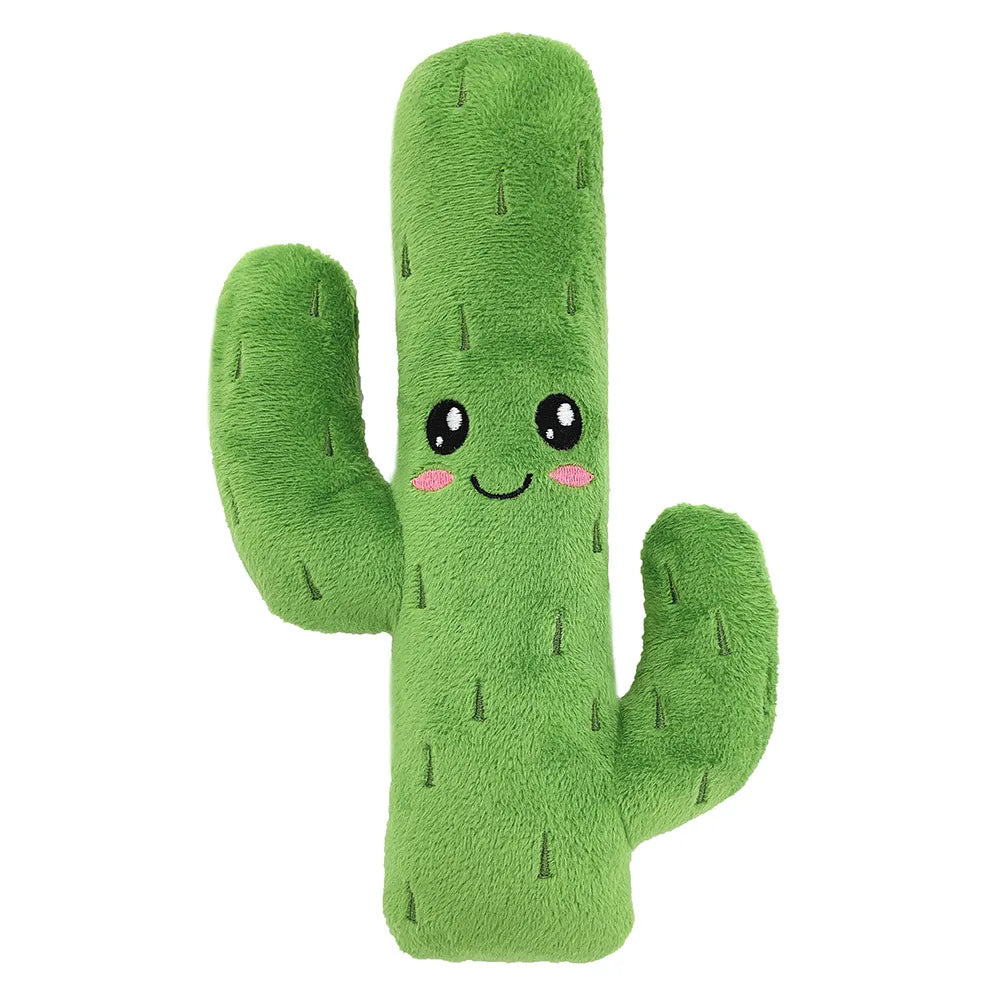 Dog Plush Toy Spot Wholesale Plush Stuffed Fruit Cactus Pet Toys Squeak Sound Bite Dog Toys Fleece Squeak Toys