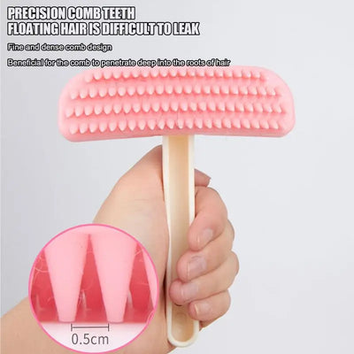 Dog Shower Brush Pet Grooming Shedding Massage Brush Bath Brush for Dog & Cat Hair Cleaner Mats Tangled Hair Comb Soft Silicone