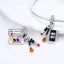 MULA 1PC Coffee Pet Moon Star Silver Plated Pendant Fit Original Snake Chain Charm Bracelet DIY Women Jewelry Gift