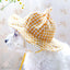 Pastoral Style Plaid Cat Hat Cute Ears Sunshade Cap for Dogs Summer Pet Headwear Unisex Outdoor Hats Chihuahua Dogs Accessories