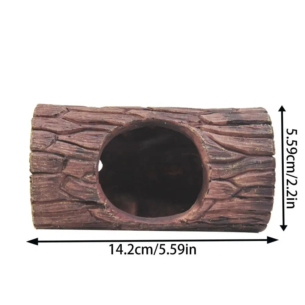 Reptile Tree Hide Resin Lizard Sleeping Cave Hollow Simulation Log Hide Waterproof Habitat Shelter Decor Realistic Tank Decor
