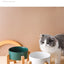 1800ml Big Dogs Bowl Double Ceramic Elevated Pet Food Water Feeders Small Medium Large Dog Feeding Supplies with Wooden Stand