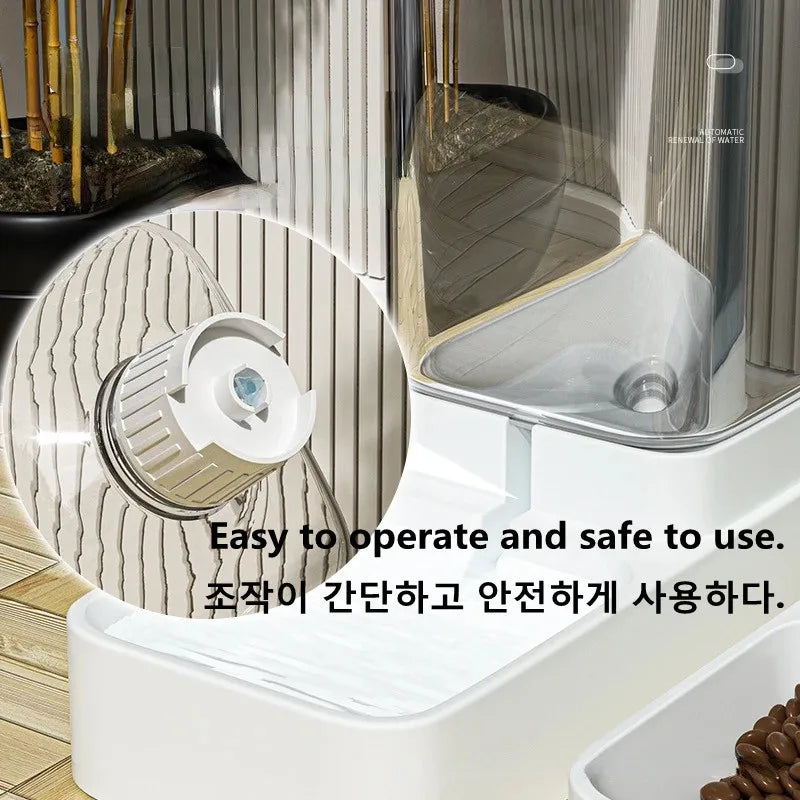 Pet Feed Dispenser Cat Dog Bowl Automatic Feeder Pet Accessories Dog Feeder Automatic Feeding Water Bowl Transparent Pet Storage