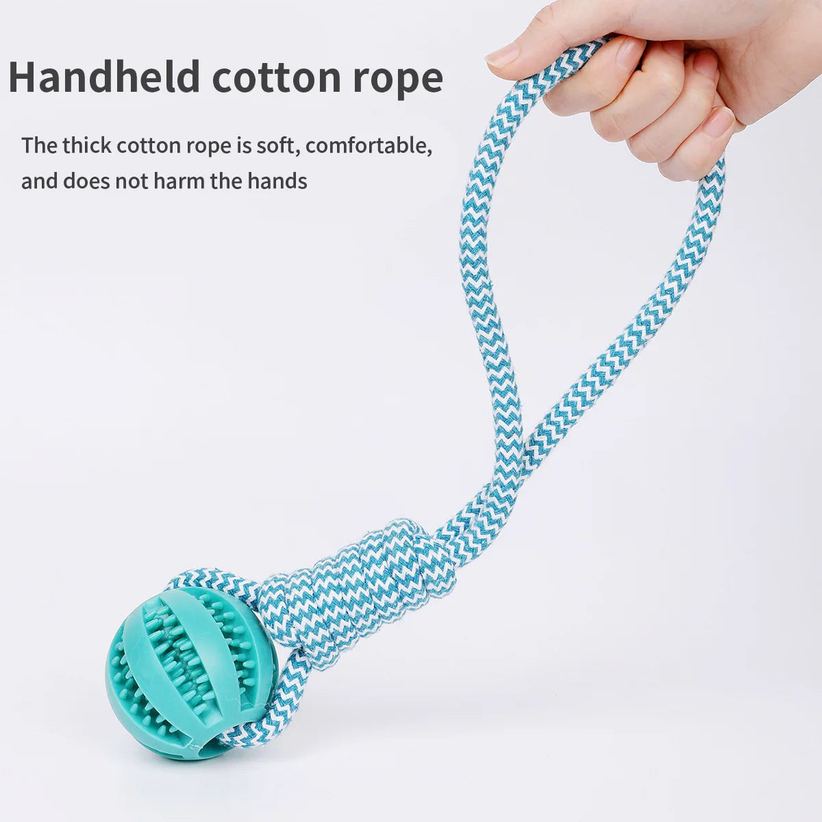 Durable Dog Rope Toys Ball on Rope, Tug of War Dog Toy Interactive Exercise Reward Toy for Medium Small Dogs,Rubber Dog Chew Toy