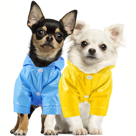 Dog Raincoat Waterproof Puppy Rain Jacket Outdoor Reflective Doggy Raincoat for Small Dogs Cats Pug Poncho Rainwear Pet Clothing