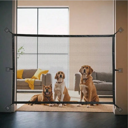 Pet Dog Fence Gate Safe Guard Safety Enclosure Folding Dog Fences Dog Gate The Ingenious Mesh Magic Pet Gate Pet Supplies