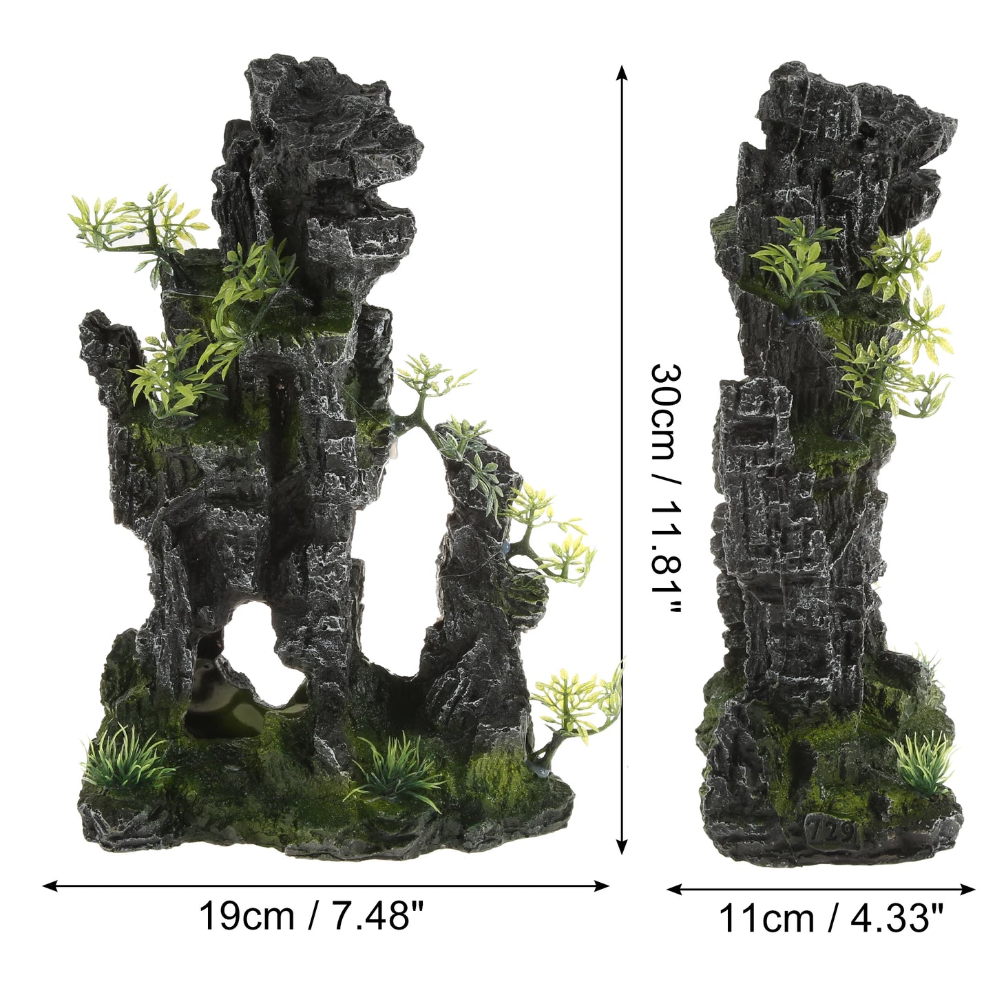 UXCELL Artificial Resin Rockery Fish Tank Landscape Aquarium Decor Mountain Hiding Cave Pet Supplies Ornament Accessories