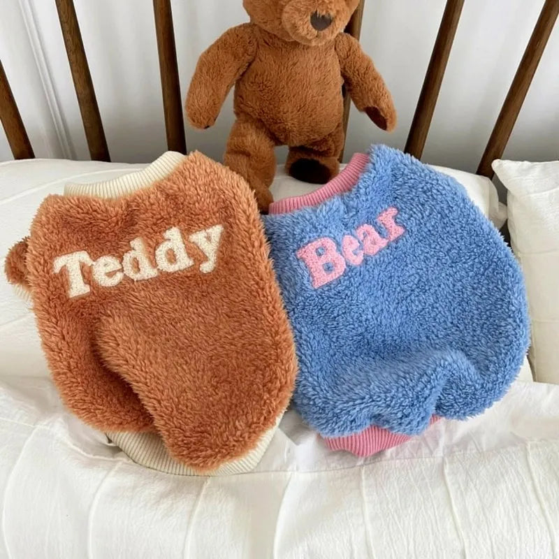 Puppy Warm Hoodies Fleece Dog Jacket Pet Letter Winter Dog Clothes Chihuahua Poodle Bichon Accessories Cat Coat Dog Pullover