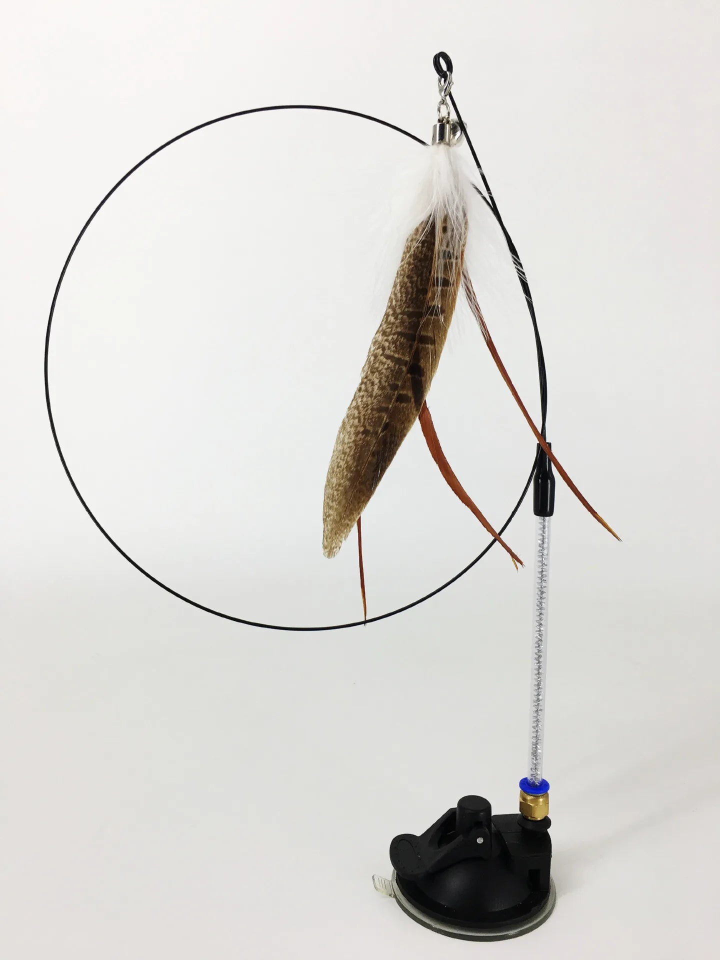 Interactive Cat Toy Handfree Cat Stick Playing Kitten Playing Teaser Wand Toy Suction Cup Bird/Feather Cat Wand Pet Supplies