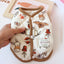 Sleeveless Thick Coat for Dogs Cartoon Animal Print Puppy Clothing Pure Cotton Cat Winter Clothes Outdoor Walking Leash Overalls