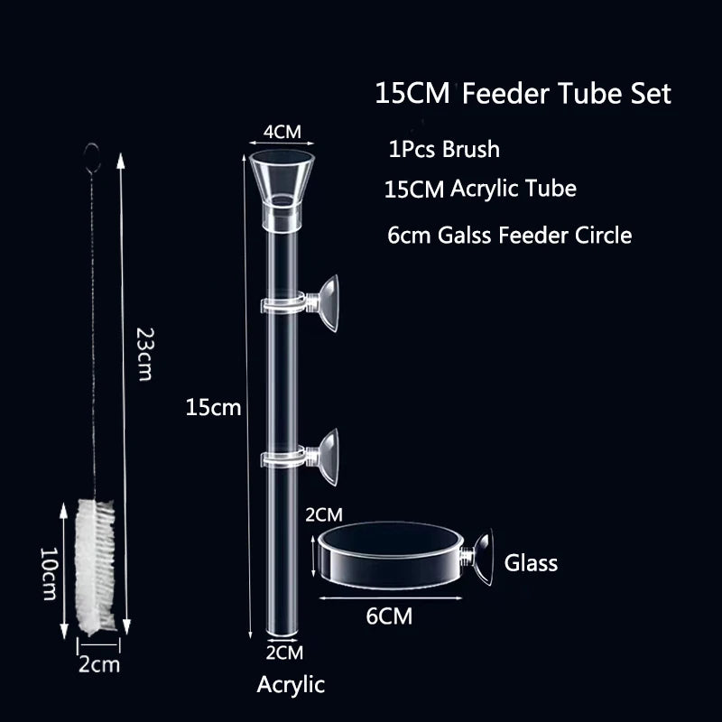 Acrylic Aquarium Feeder Tube Dish Transparent Fish Tank Shrimp Snail Shrimp Food Feeder Bowl Aquarium Feeding Accessories