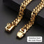 Strong Stainless Steel Dog Collar Choke with Safety Buckle Lock Golden Cuban Link Chain Metal Necklace Training Collar for Pets