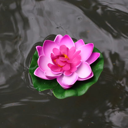 UXCELL 10cm Artificial Floating Lotus Flower Fake Lotus Plant Water Micro Landscape for Aquarium Garden Fish Tank Decoration