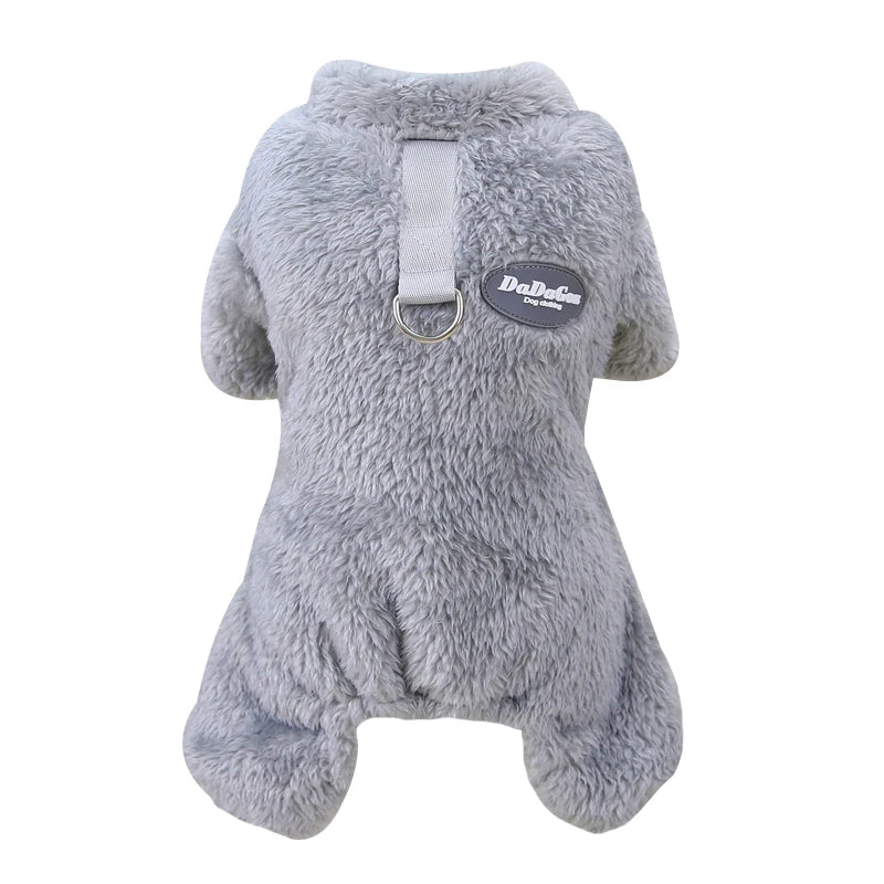 Winter Warm Fleece Dog Jumpsuit Pet Dog Clothes for Small Dogs Autumn Four Legs Pajamas Plush Dog Coat Chihuahua Poodle Costumes