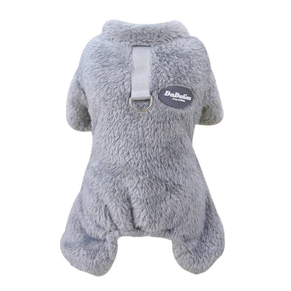 Winter Warm Fleece Dog Jumpsuit Pet Dog Clothes for Small Dogs Autumn Four Legs Pajamas Plush Dog Coat Chihuahua Poodle Costumes