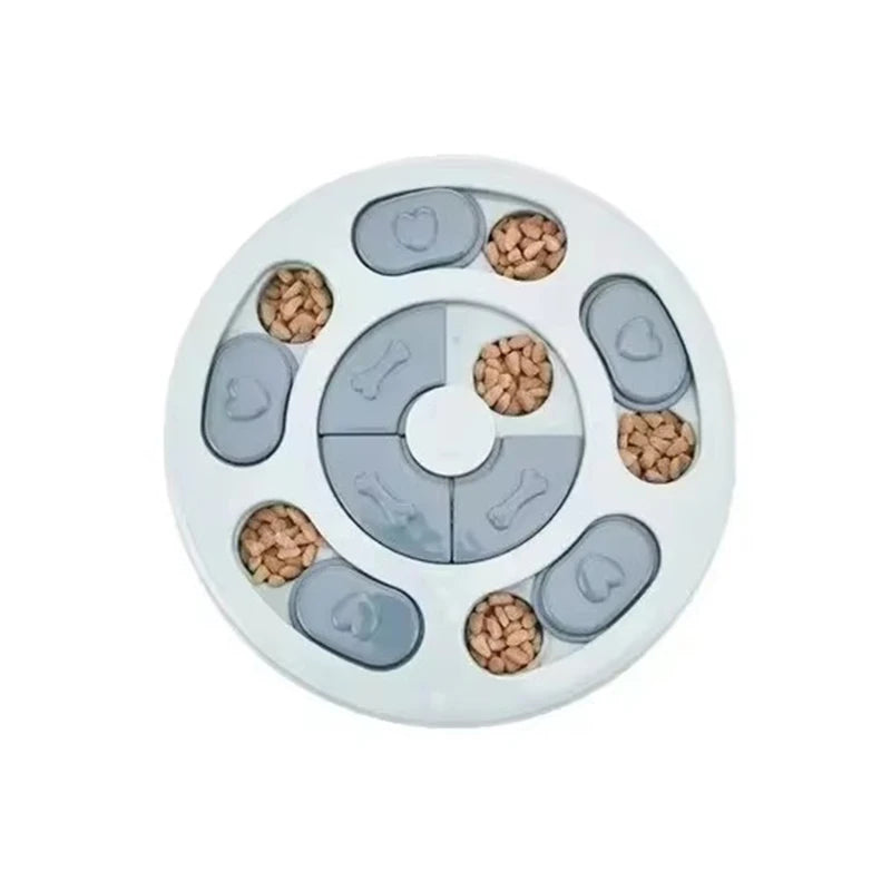 Dog Puzzle Toys Slow Food Dispenser Feeding Interactive Plate Bowl Non-Slip Anti-choking Increase IQ Cat Dogs Training Games