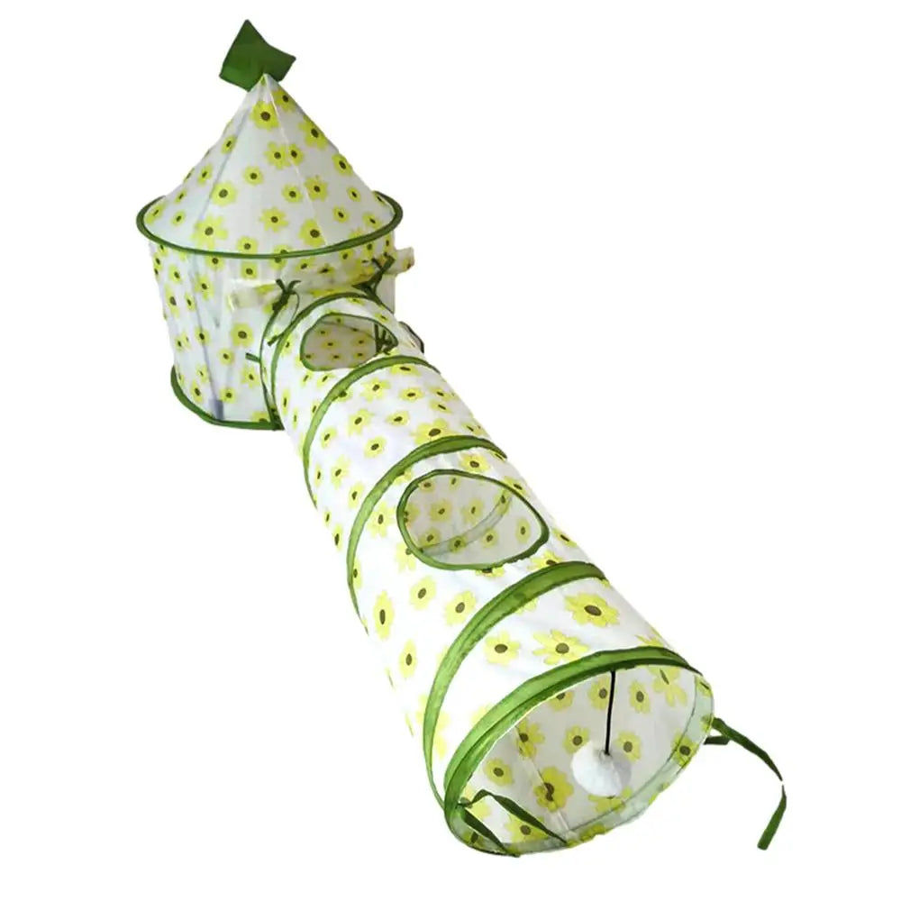 Cat Play Tunnel Folding Interactive Bunny Tent Tunnel Foldable Cat Tent Tubes Portable Indoor Outdoor Kennel Cat Tunnel Tube Toy