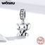 WOSTU 925 Sterling Silver Animal Charms Giraffe Zebra Unicorn Beads for Women Fit Original Bracelets Necklace DIY Jewelry Making