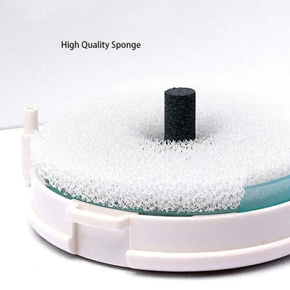 Round Aquarium Fish Tank Filter Transparent Biochemical Sponge Filter Aquarium Water biological Filter Submersible Water Pump