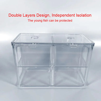 Aquarium Accessories Acrylic Fish Breeding Isolation Box Fish Tank Aquarium Breeder Double Guppies Hatching Incubator