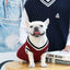 Pet College Style Sweater College Style V-neck Teddy knitted Vest Sweater Winter Warm Chihuahua French Bulldog Yorkie Coat