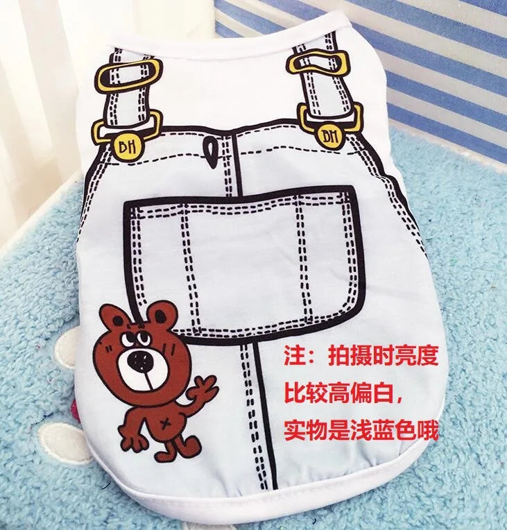 Pet Dog Clothes Clothing Cartoon  Puppy Dogs Soft Vests Summer Shirt Casual T-Shirt for Small Pet Supplies vest for dogs