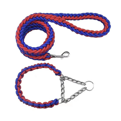 130cm Super Strong Coarse Nylon Dog leash Army Green Canvas Double Row Adjustable Dogs Collars For Medium Large Dogs Leashes Set