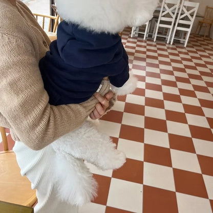 Winter Thin Dog Hoodies for Small Dogs Chihuahua Cotton Puppy Sweatshirt Pet Pullover Bichon Yorkie Dog Costume Solid Dog Coat
