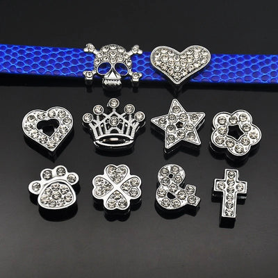 10mm Chrome Alloy Diamond Capital English Alphabet Jewelry Manual Diy Cat Claw Love Pet Collar Accessories