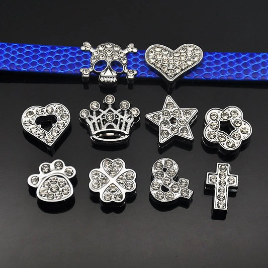 10mm Chrome Alloy Diamond Capital English Alphabet Jewelry Manual Diy Cat Claw Love Pet Collar Accessories