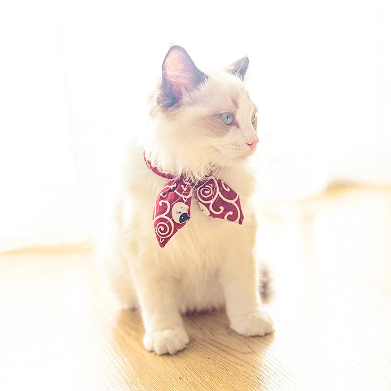 Japanese Fashion Pet Dog Accessories Bunny Ears Adjustable Neck Wear Handmade York Dog Necklaces Fancy All Season Collar for Cat