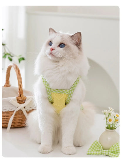 Sweetheart Bow Tie Hairpin Pet Dog Clothes Countryside Leisure Summer Vest for Small Puppy Soft Cotton Chihuahua Cat Clothing