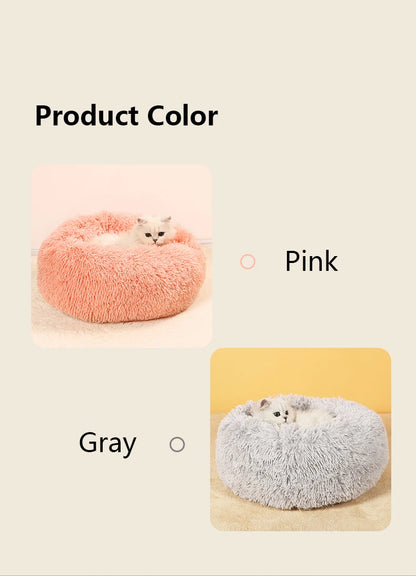 40-70cm Home Plush Pet Nest Super Soft Warm Detachable and Washable Round Pet Bed For Dog and Cat House Winter Warm Sleeping
