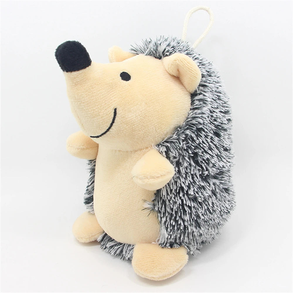 Dog Chew Squeaky Toy Lovely Cartoon Hedgehog Shaped Plush Stuffed Animals Toy Pet Puppy Interactive Training Molar Biting Toys