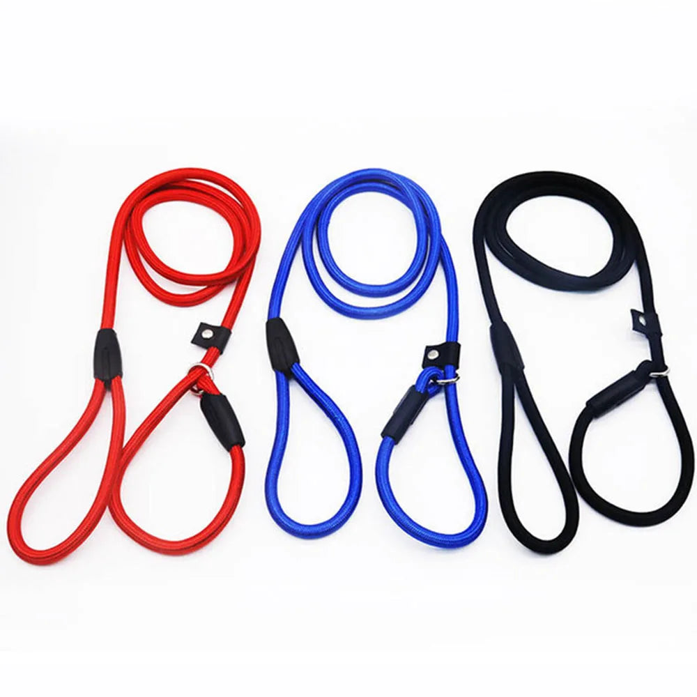 Nylon Dog Leash Pet Puppy Slip Lead Rope Dog Slip Leash Chain Collar Adjustable No-Pull Dog Training Leash for Small Dogs Yorkie