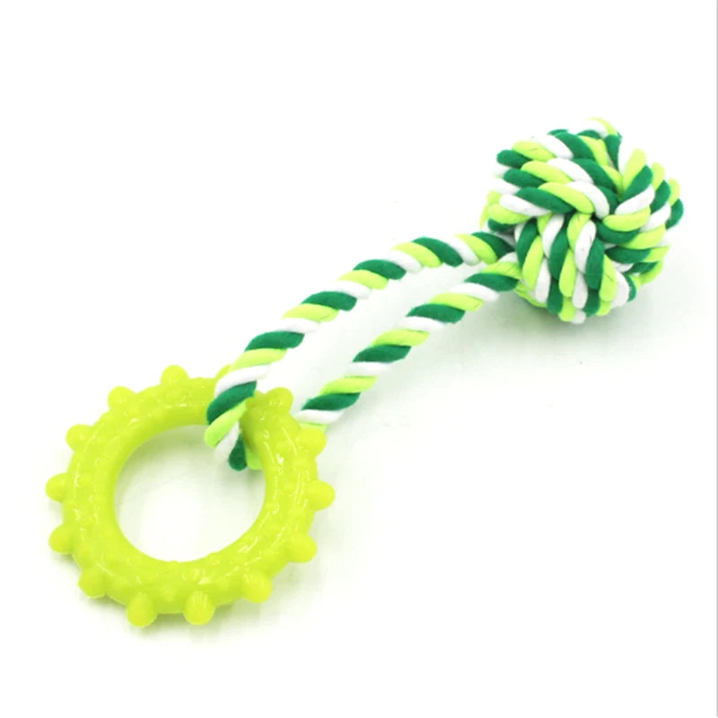 Pet Toy Chew Teething Cotton Rope Knot Ball Toys For Dog Tooth Clean Ball Bite-Resistant  Dog Chew Puppy Training InteractiveToy