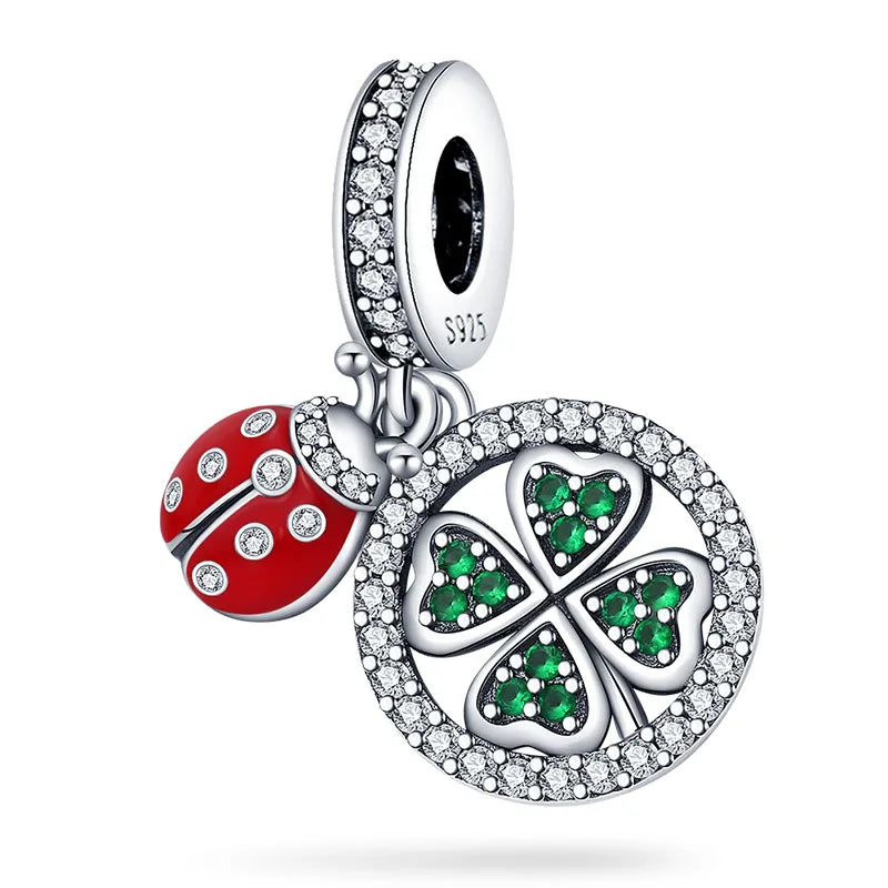Fit Pandora 925 Original Bracelet 925 Silver Plate Flower Bird Series Charms Beads For Women Fashion DIY Jewelry Gifts Making