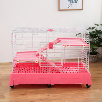 New Products Metal Wire Indoor Home Use Pet Rabbit Cage with Plastic Matting Cheap Pet Cage With Tray