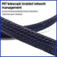 PET Elastic Woven Wire Mesh Black Encrypted Flame Retardant Woven Wire Mesh Nylon Computer Wire Mesh Tube Telescopic Sleeve 5m