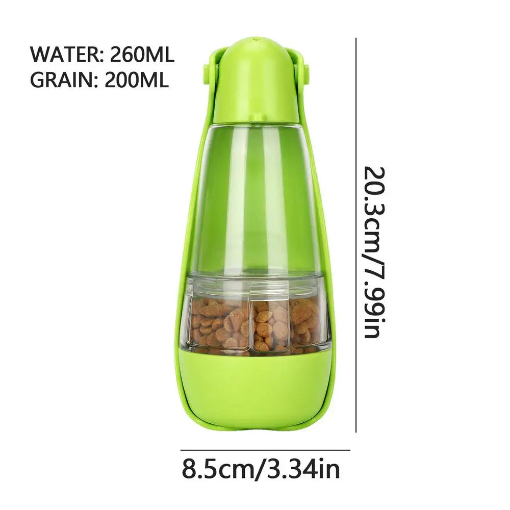 Dog Water Bottle Pet Travel Drinking Bottle 5 in 1 Outdoor Pet Accessories with Dog Drinking Bottle Food Storage Container