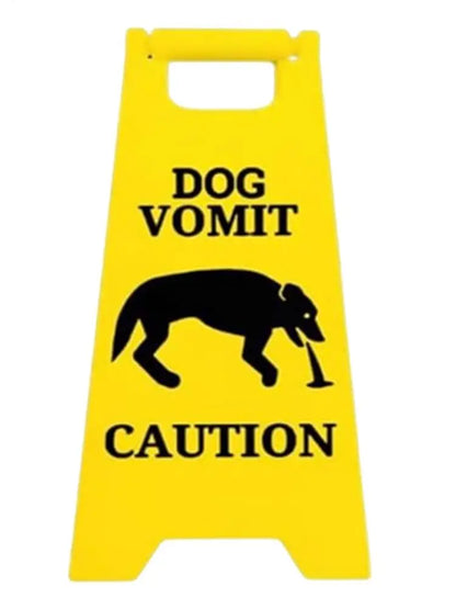 Cat Dog Vomit Caution Sign Funny Creative Dog Cat Vomit Caution Sign 3D Printed Yard Sign Cat Dog Vomit Warning Sign Board
